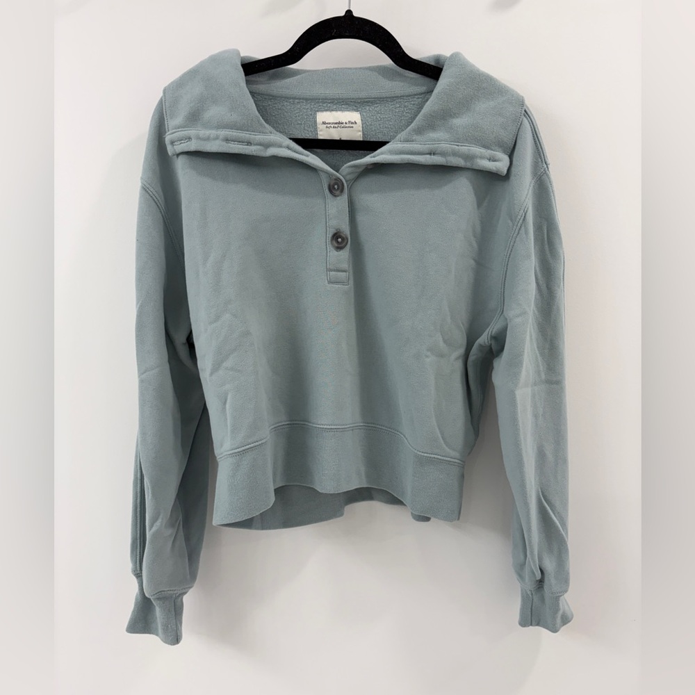 Abercrombie and Fitch SOFT Collection Button Sweater - Light Blue